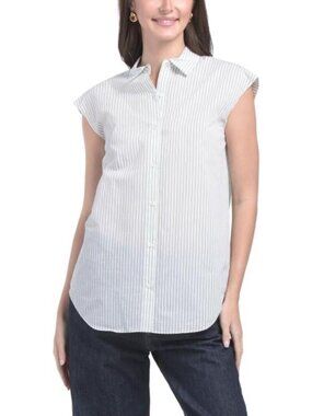 THEORY Sleeveless Double Striped Shirt